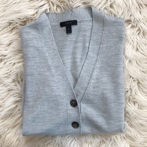 J. Crew 100% merino grey button down cardigan S